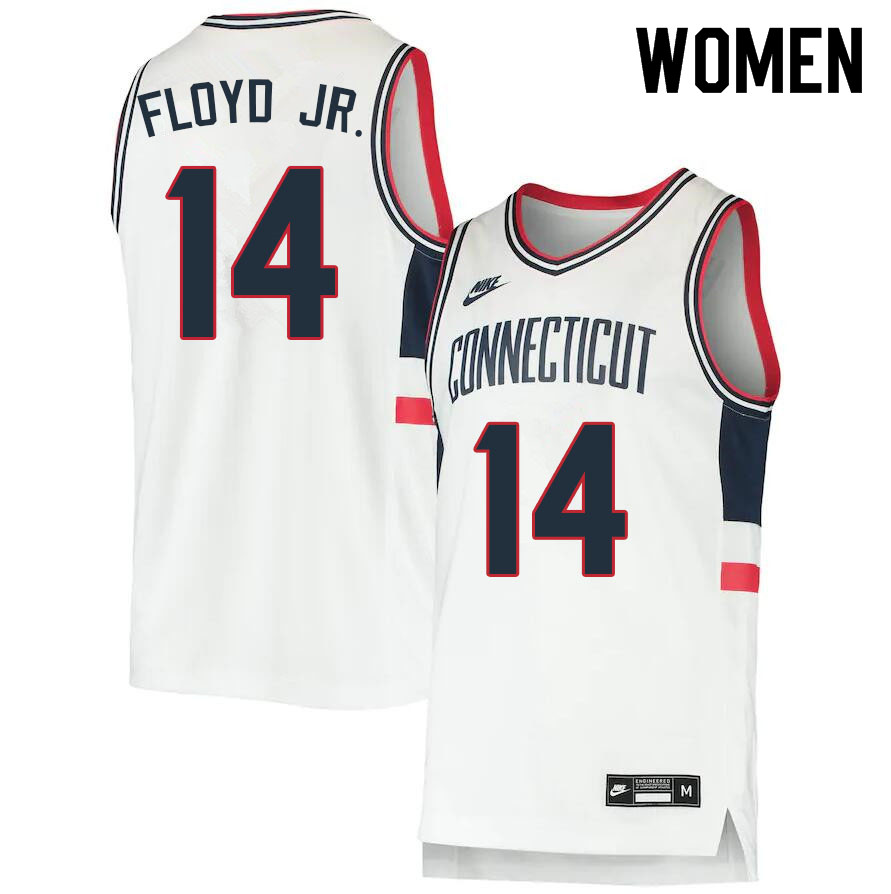 Women #14 Corey Floyd Jr. Uconn Huskies College Basketball Jerseys Sale-Throwback